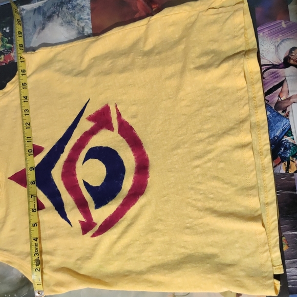 Tank Top streetwear graffiti painted Festival size S/M yellow purple blue - Picture 5 of 6